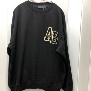 ANINE BING Miles Letterman Oversized Sweatshirt